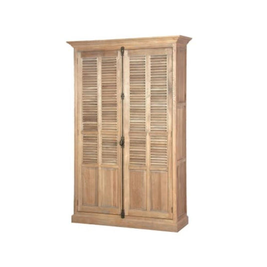Grande armoire à persiennes patinée