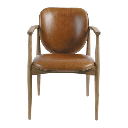 Fauteuil en cuir Alexandre Blanc d'Ivoire et mousse naturelle