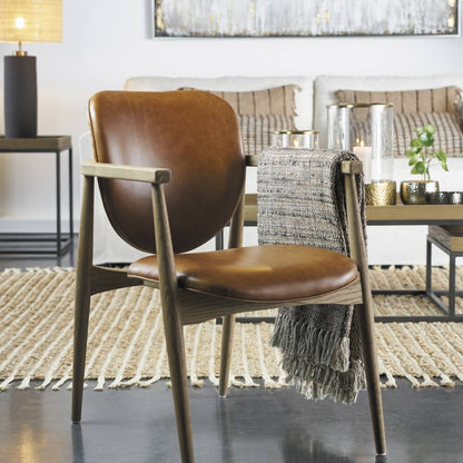 Fauteuil en cuir Alexandre Blanc d'Ivoire et mousse naturelle