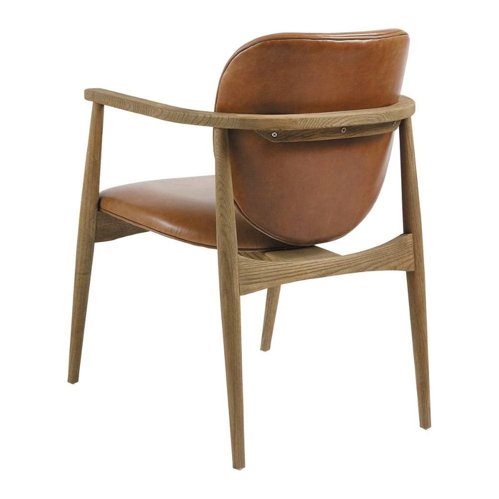 Fauteuil en cuir Alexandre Blanc d'Ivoire et mousse naturelle