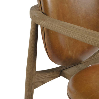 Fauteuil en cuir Alexandre Blanc d'Ivoire et mousse naturelle