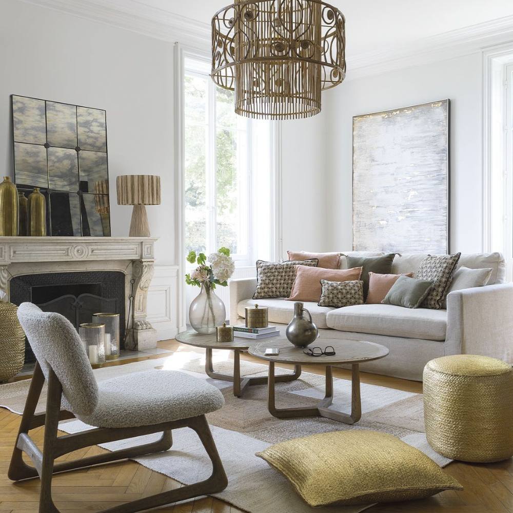 Table basse ronde en bois Noxtam