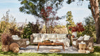 Chaise sectionnelle d'extérieur en osier marron