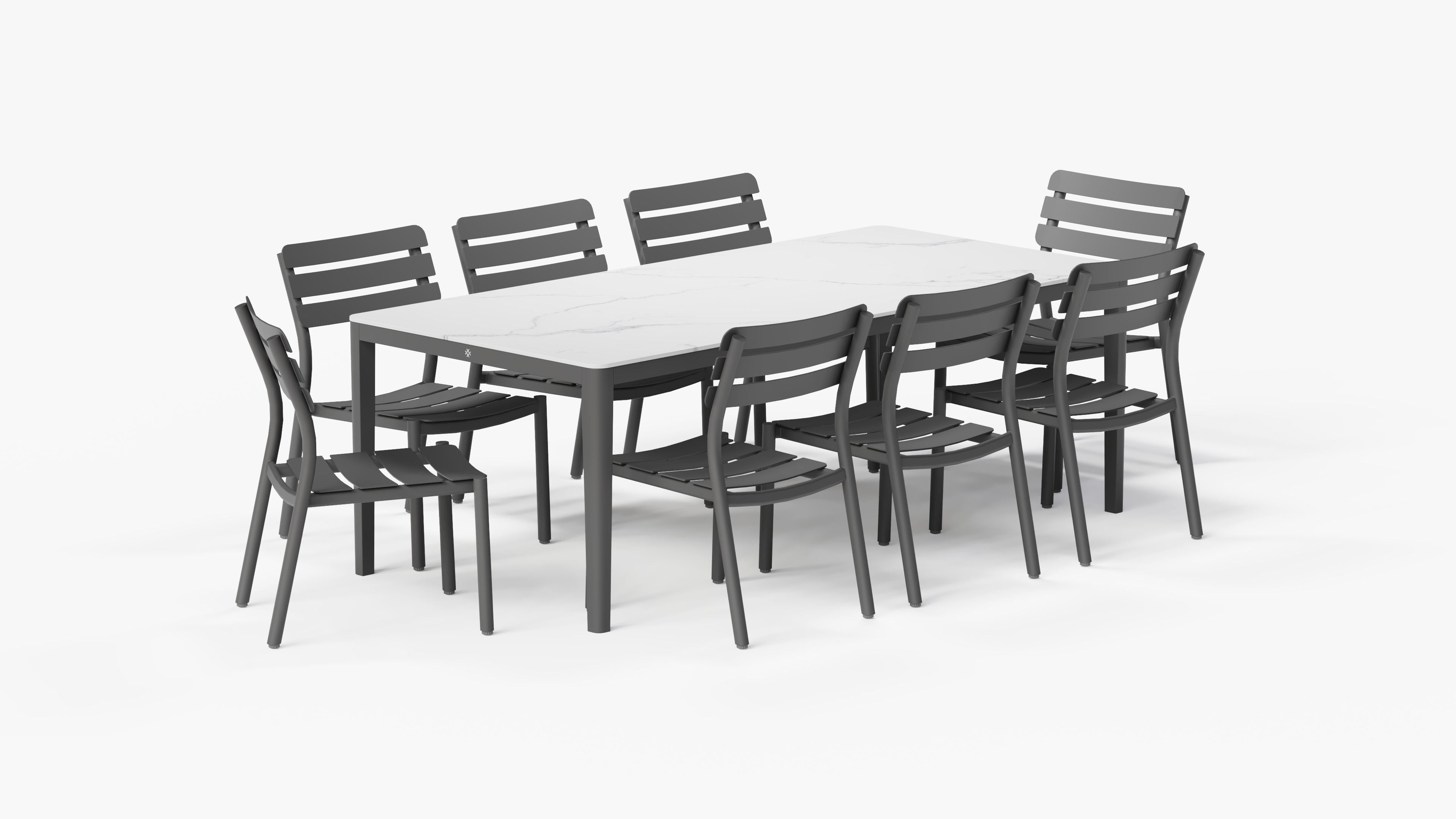 Table à manger d'extérieur OuterStone + 8 chaises sans accoudoirs 595