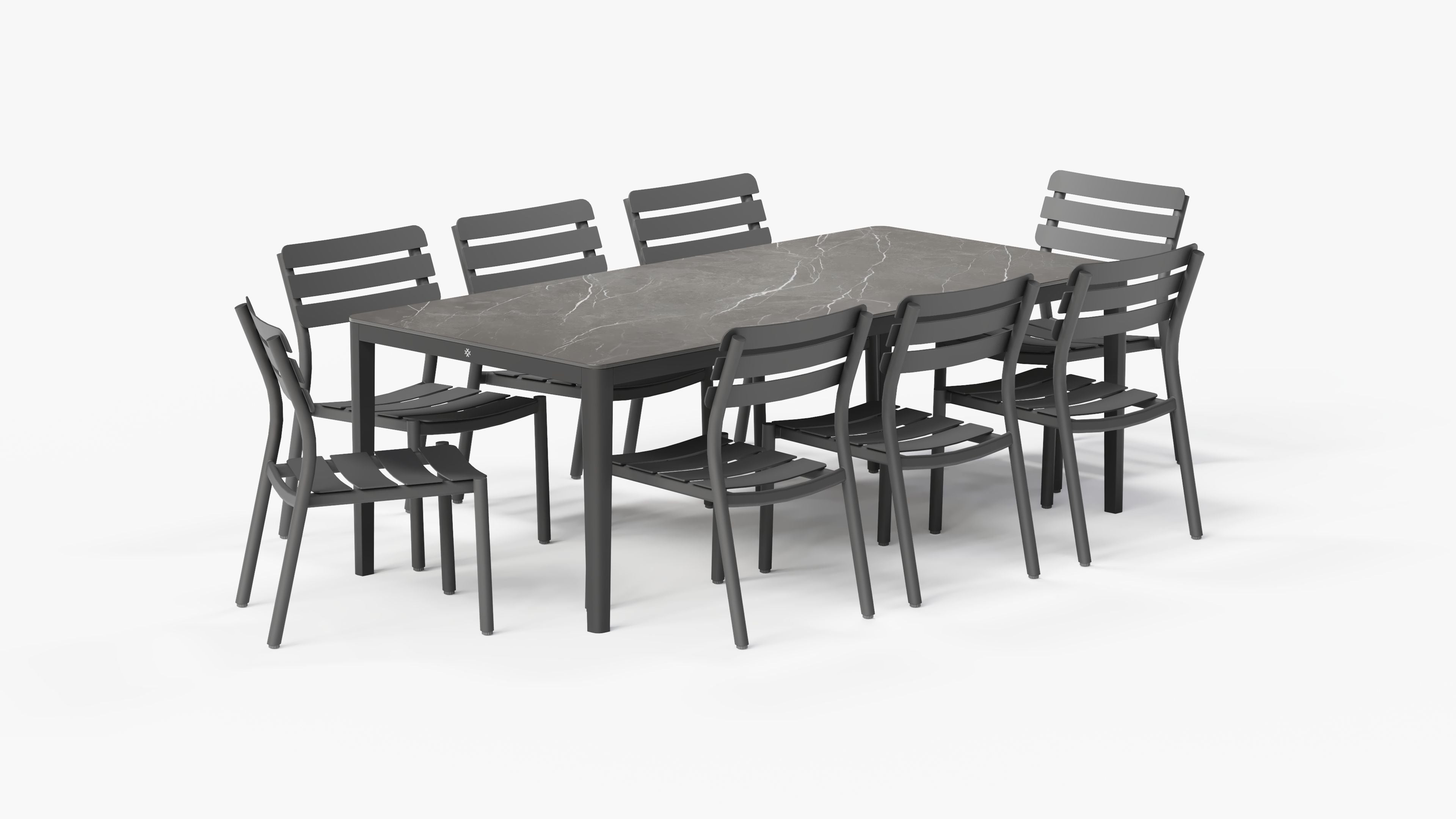 Table à manger d'extérieur OuterStone + 8 chaises sans accoudoirs 595
