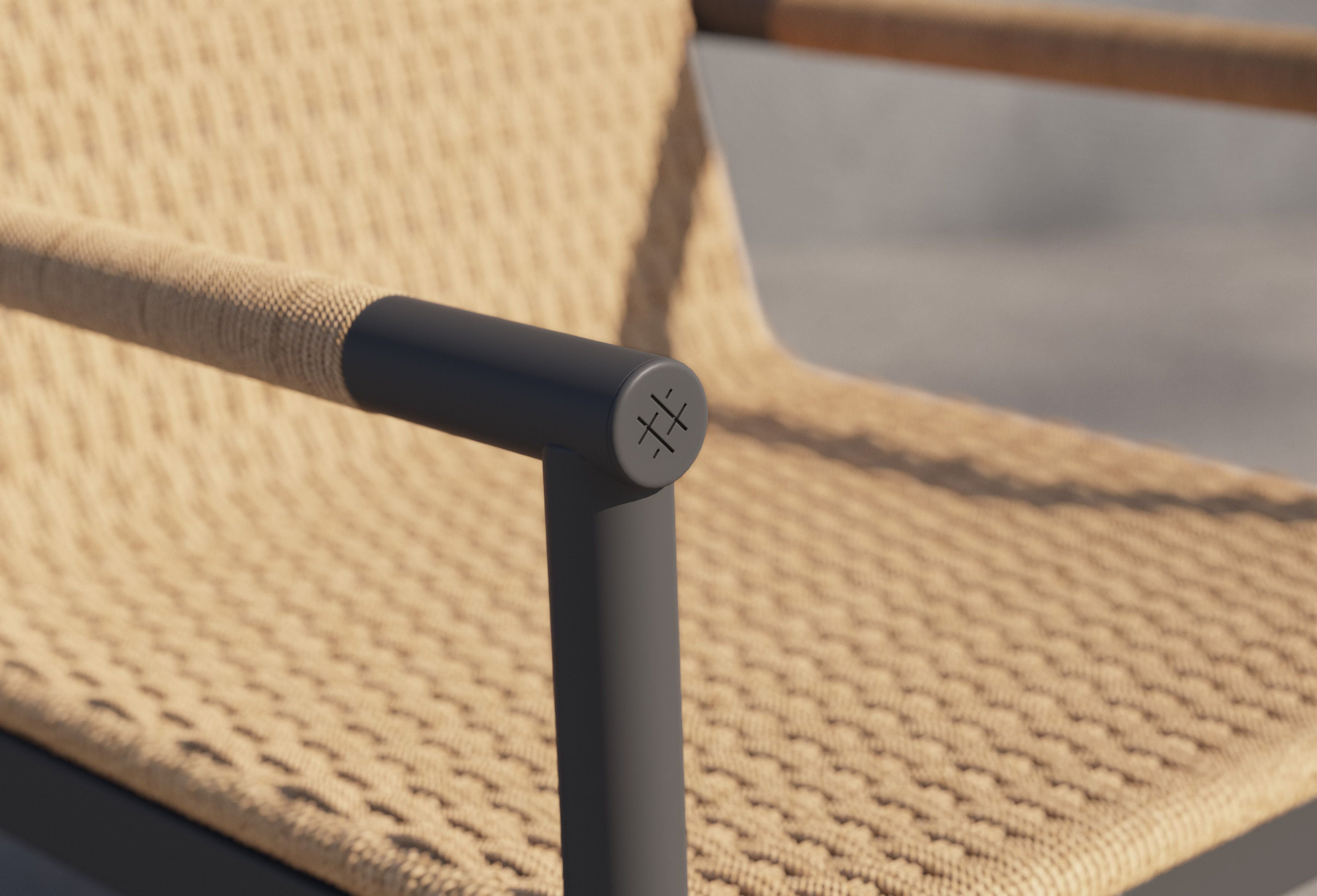 Fauteuil Flex en osier et aluminium