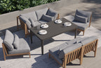 Canapé d'extérieur en teck avec fauteuils - 5 places