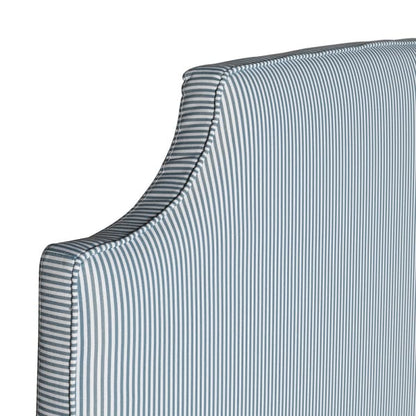 Lit Agatha à rayures bleues et blanches, taille super king, 180 cm