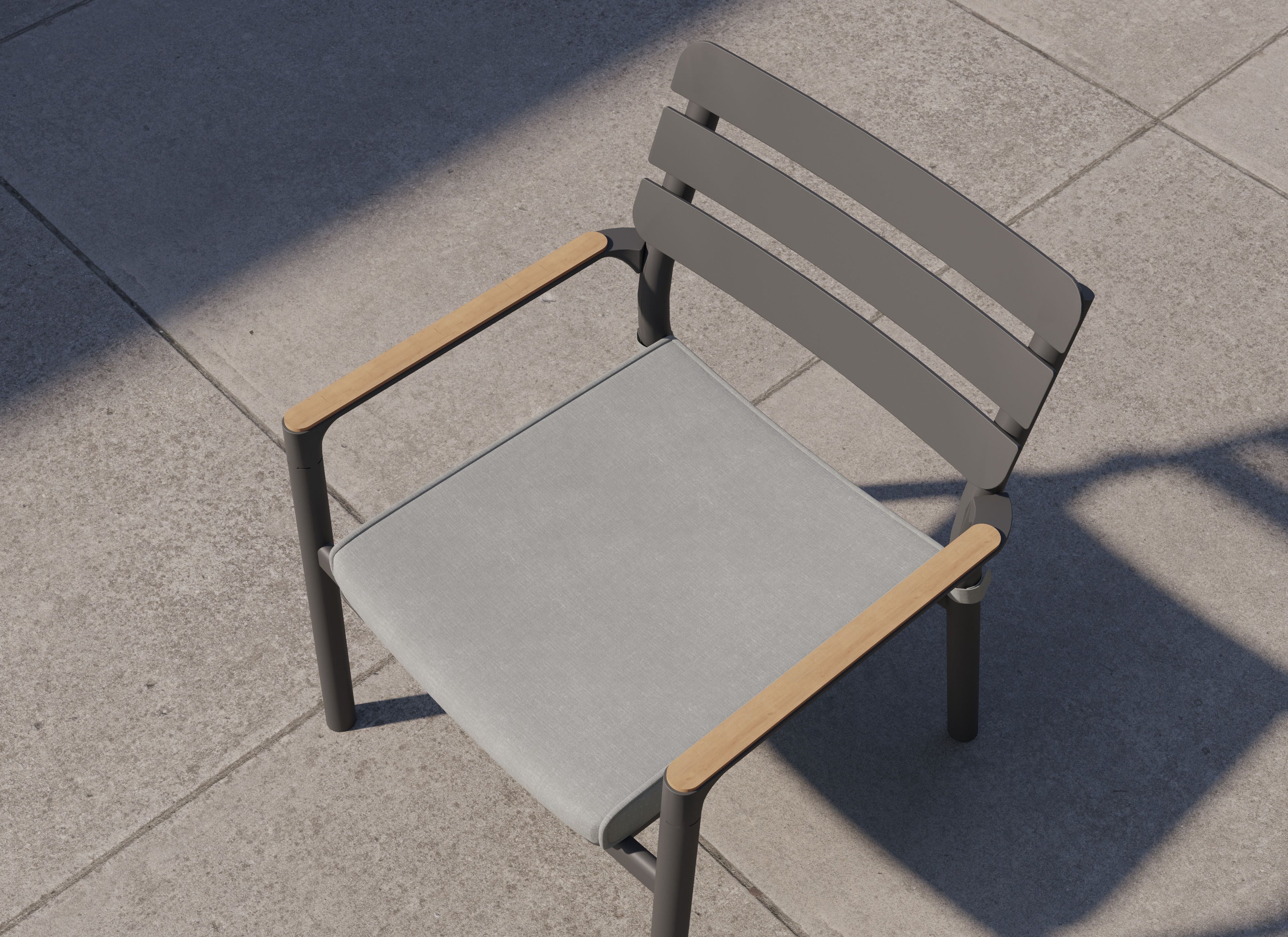 Table à manger rectangulaire d'extérieur en aluminium + 8 fauteuils 595