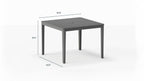 Table à manger carrée d'extérieur en aluminium + 4 fauteuils 595