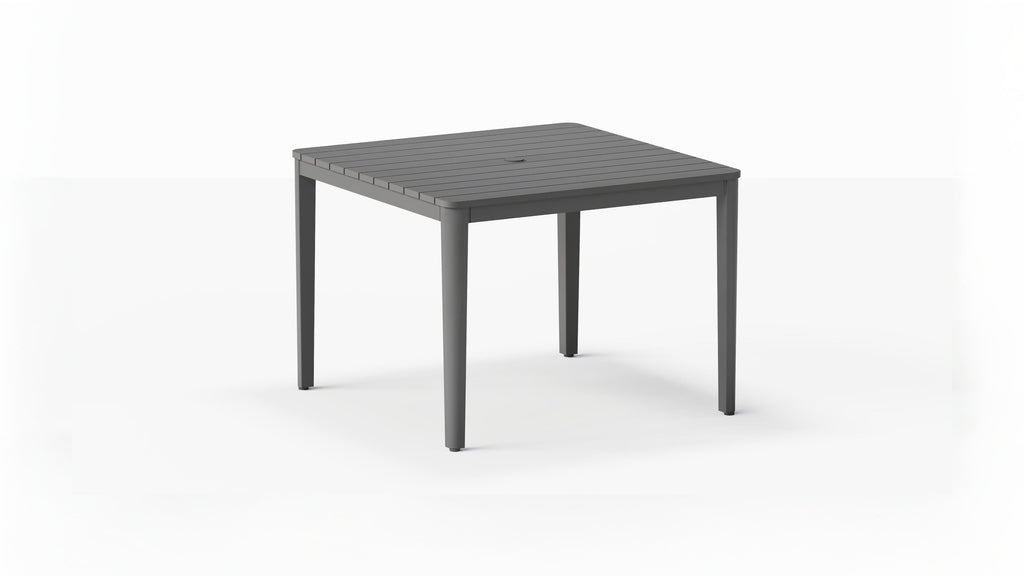 Table à manger carrée d'extérieur en aluminium