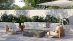 Canapé d'extérieur en teck avec fauteuils - 5 places