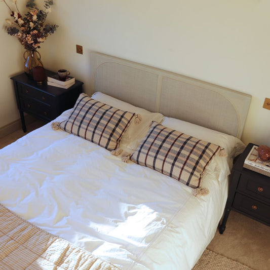 Lit Taranto 180 cm Super King | Rotin blanchi | Style bord de mer