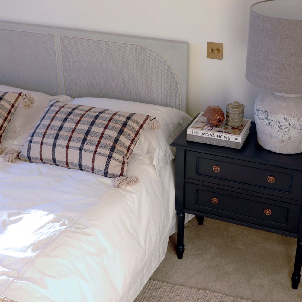 Lit Taranto 180 cm Super King | Rotin blanchi | Style bord de mer