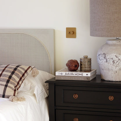 Lit Taranto 180 cm Super King | Rotin blanchi | Style bord de mer