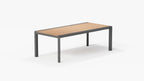 Table à manger extensible d'extérieur en teck et aluminium