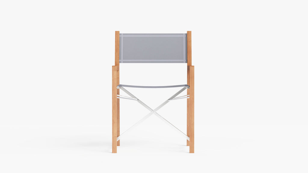 Chaise de directeur de salle à manger d'extérieur en teck