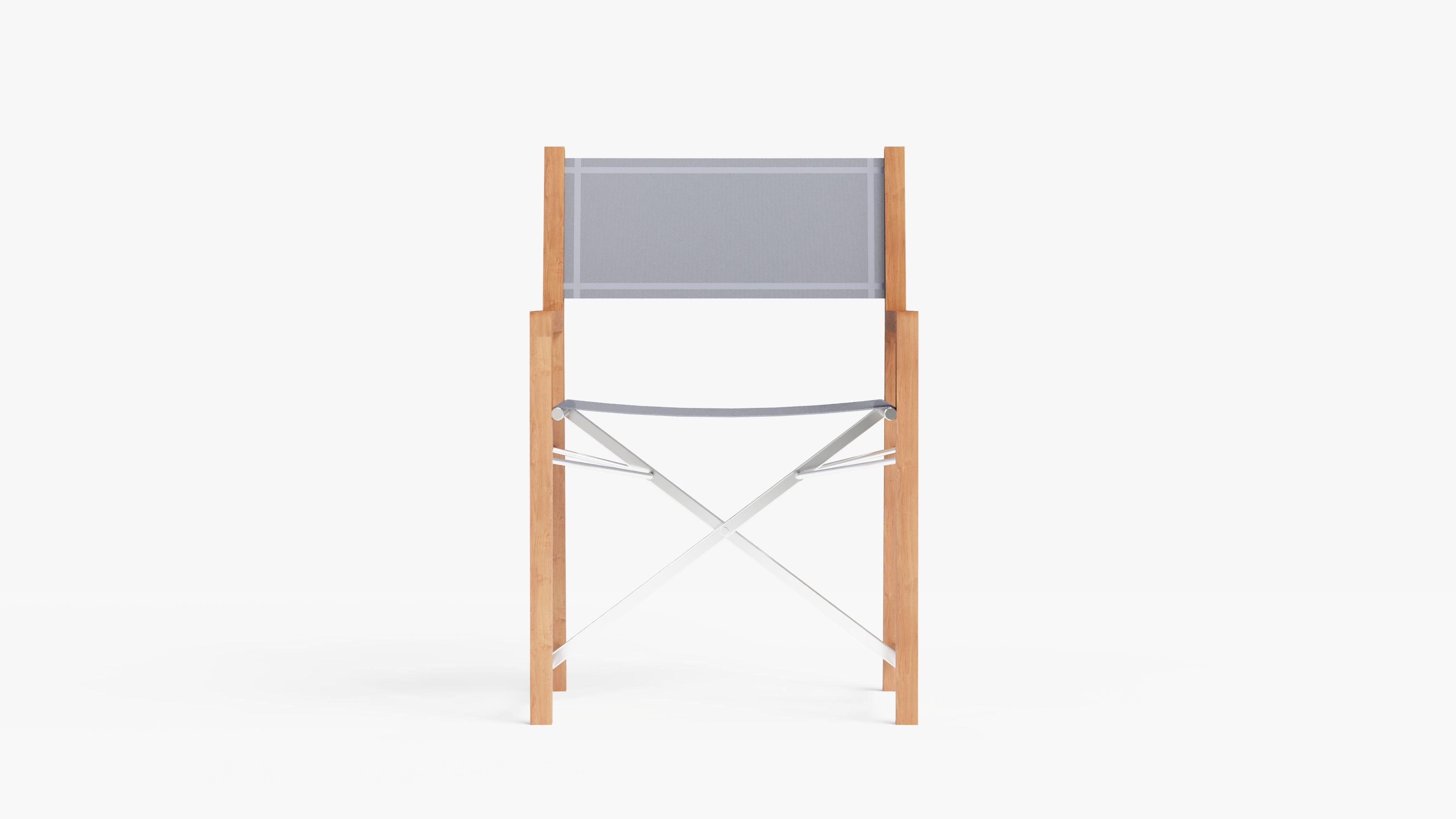 Chaise de directeur de salle à manger d'extérieur en teck
