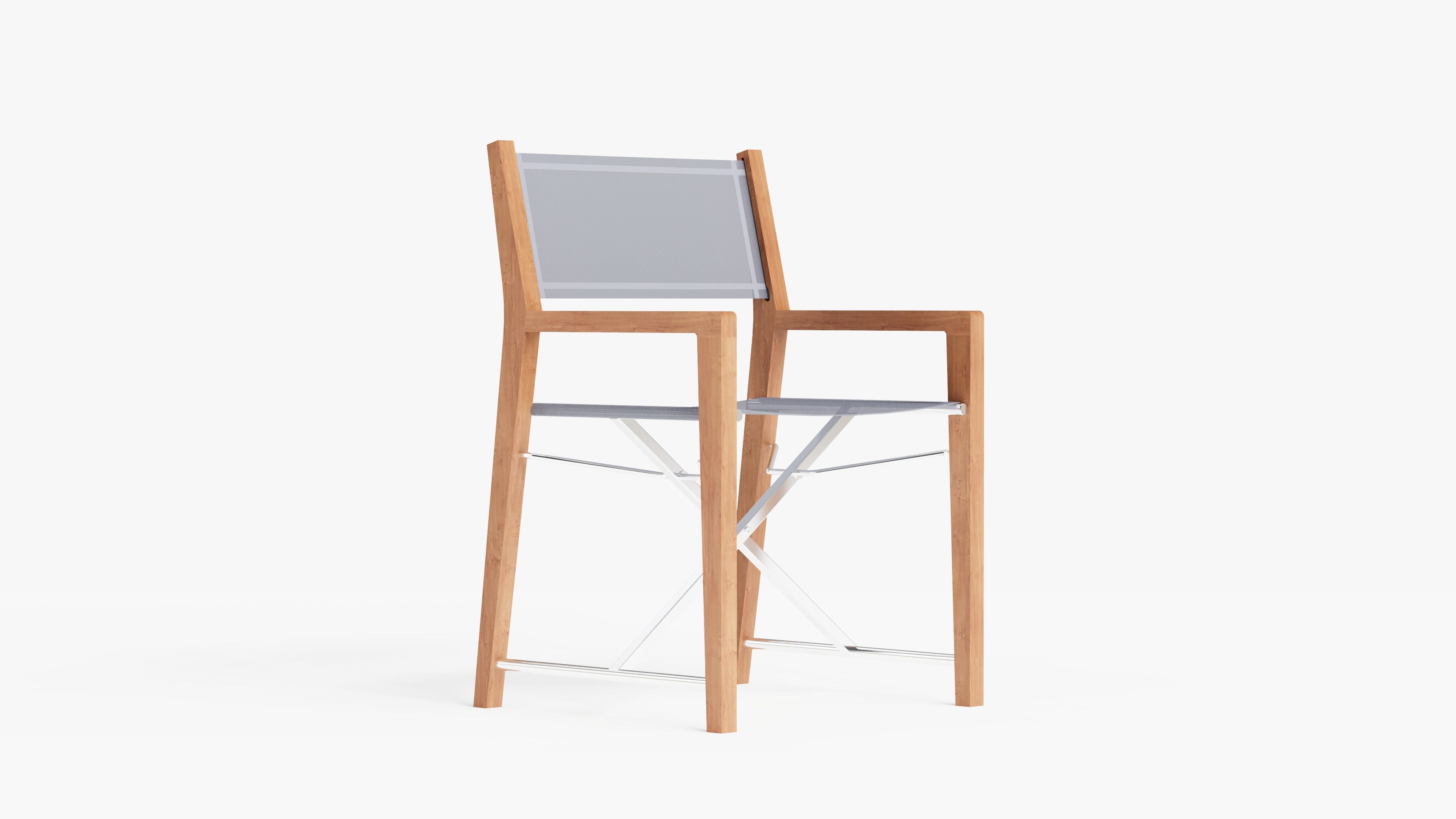 Chaise de directeur de salle à manger d'extérieur en teck