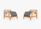 Ensemble de conversation avec fauteuils d'extérieur en teck