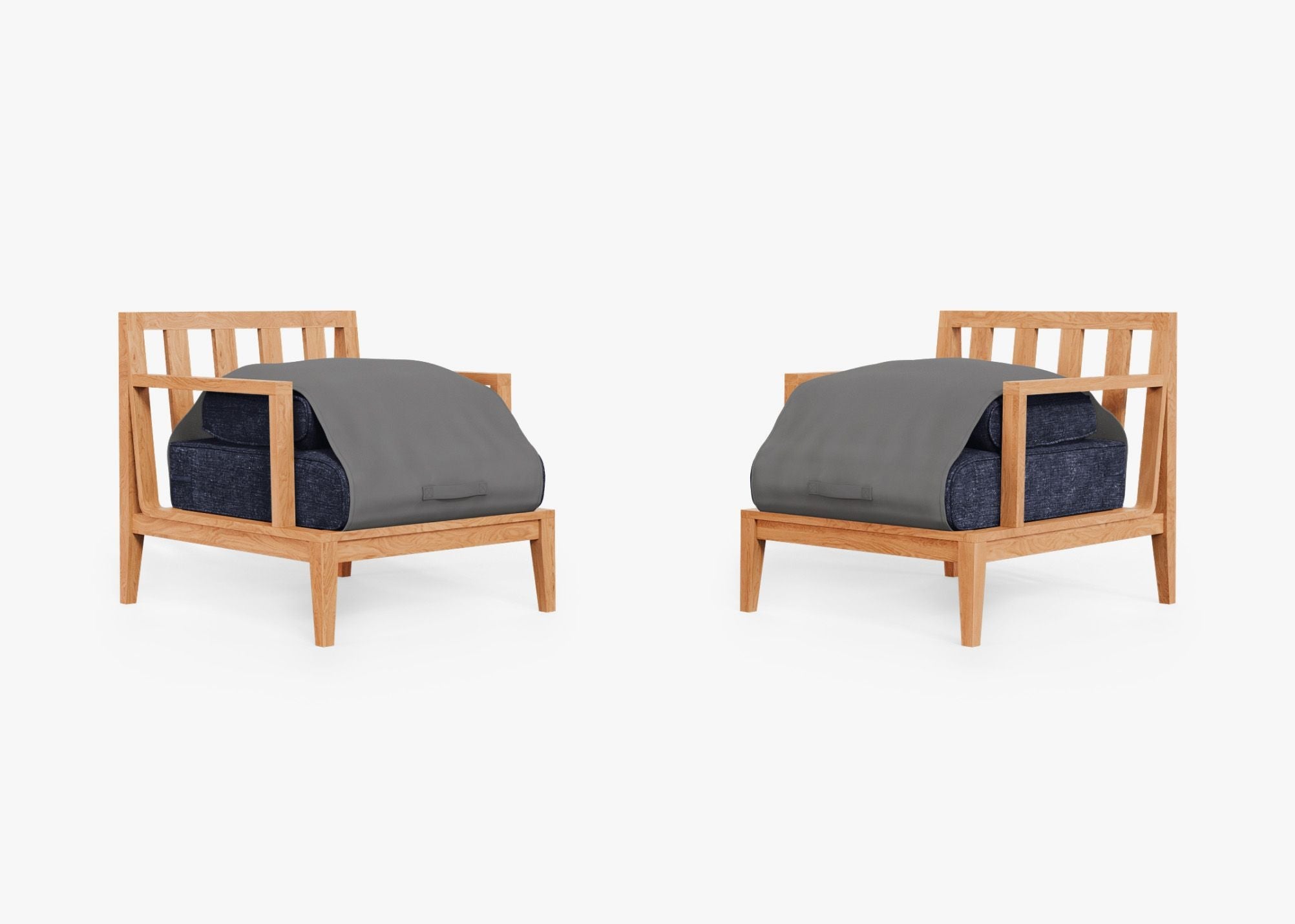 Ensemble de conversation avec fauteuils d'extérieur en teck