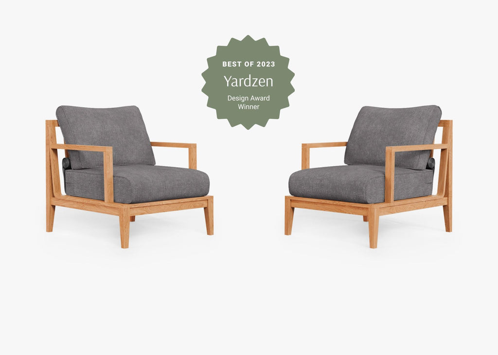 Ensemble de conversation avec fauteuils d'extérieur en teck