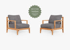 Ensemble de conversation avec fauteuils d'extérieur en teck