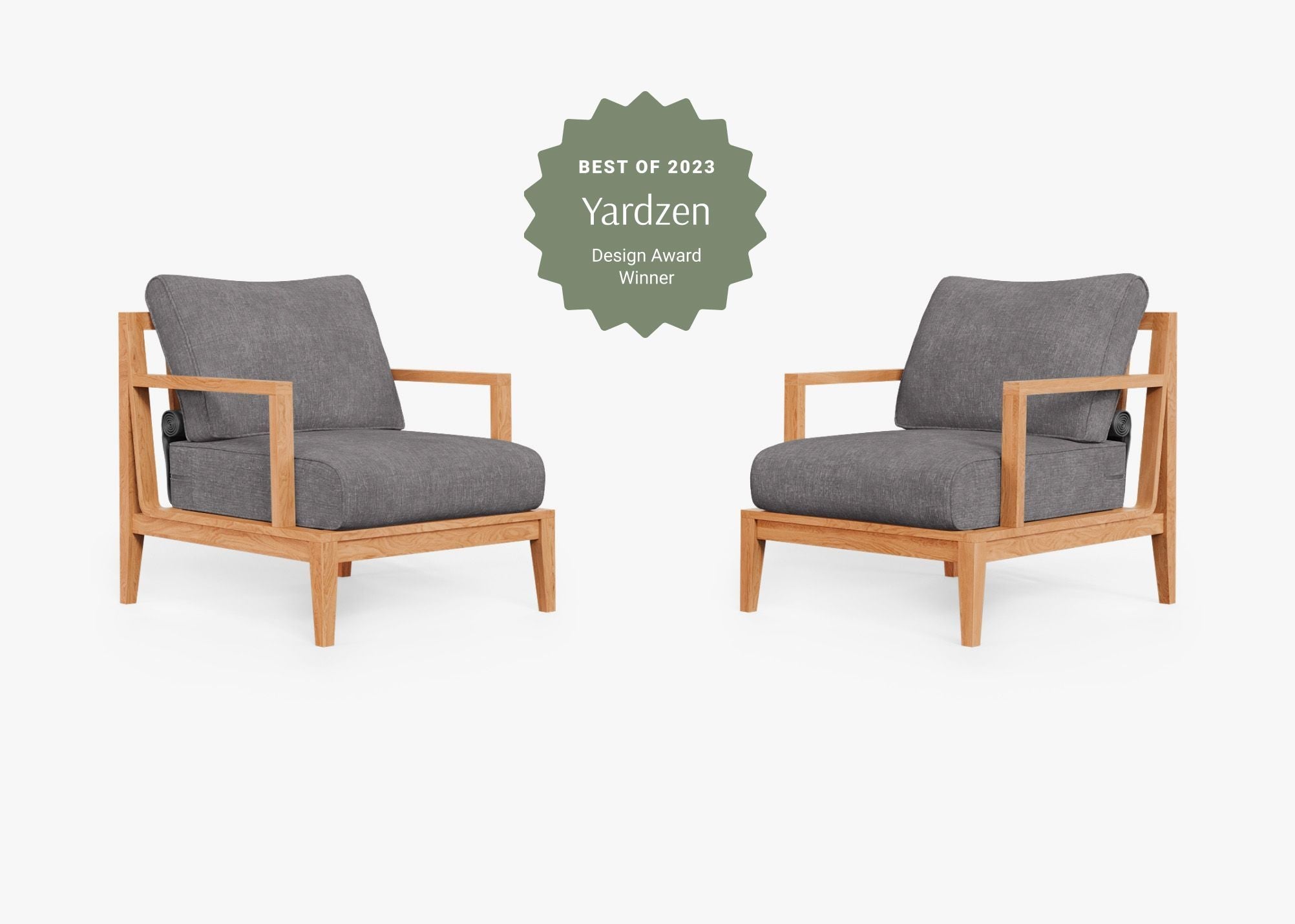 Ensemble de conversation avec fauteuils d'extérieur en teck