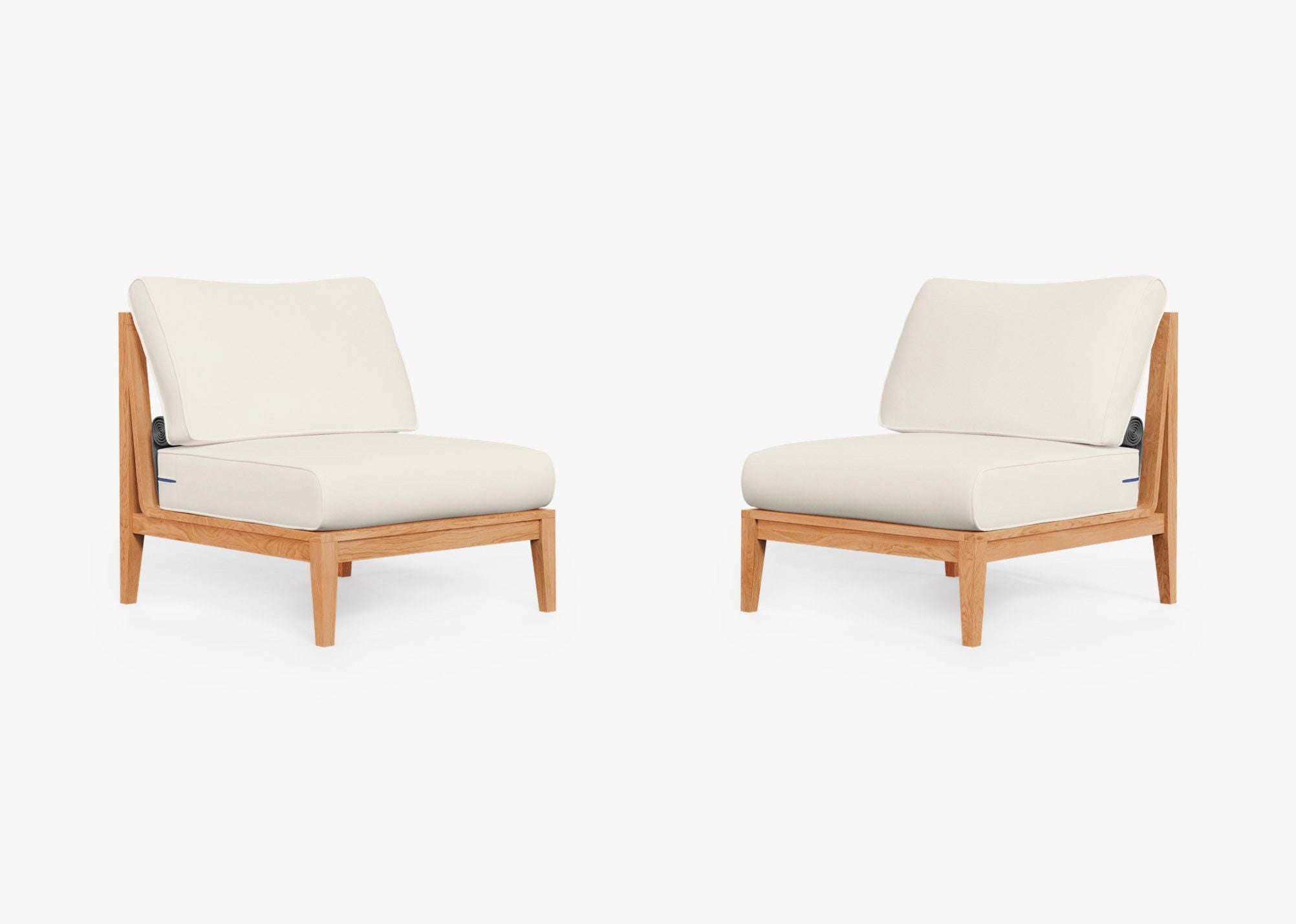 Ensemble de conversation d'extérieur en teck avec chaises sans accoudoirs