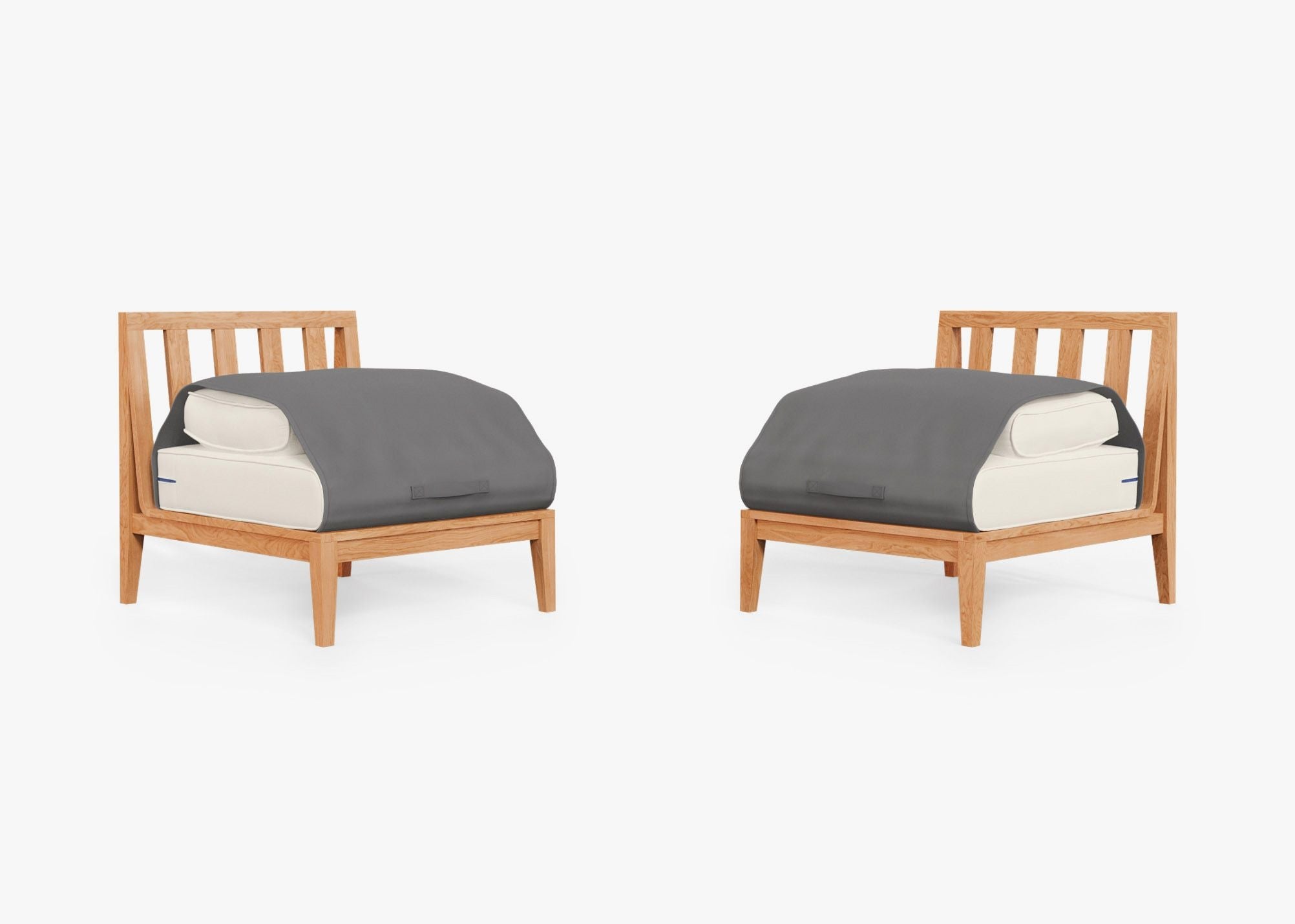 Ensemble de conversation d'extérieur en teck avec chaises sans accoudoirs