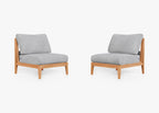 Ensemble de conversation d'extérieur en teck avec chaises sans accoudoirs