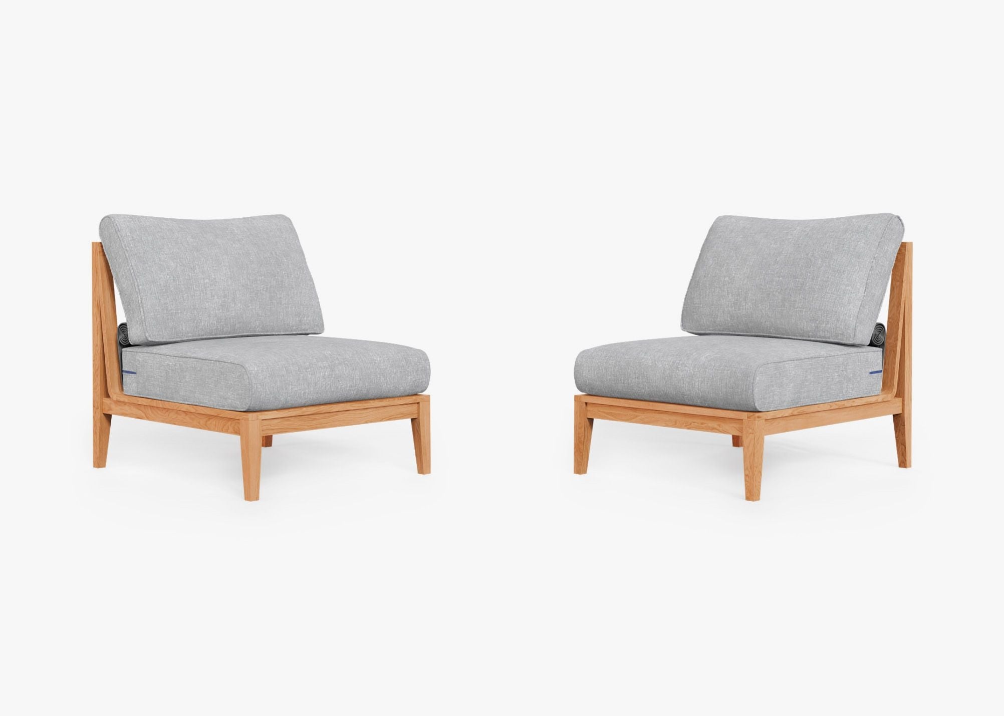Ensemble de conversation d'extérieur en teck avec chaises sans accoudoirs
