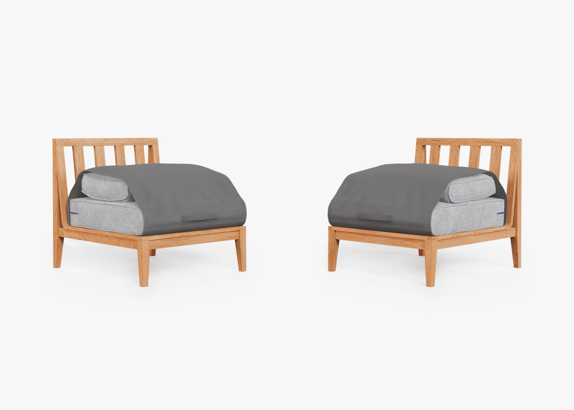 Ensemble de conversation d'extérieur en teck avec chaises sans accoudoirs
