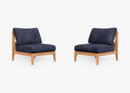 Ensemble de conversation d'extérieur en teck avec chaises sans accoudoirs