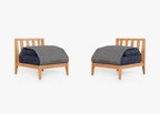 Ensemble de conversation d'extérieur en teck avec chaises sans accoudoirs