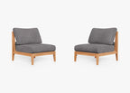 Ensemble de conversation d'extérieur en teck avec chaises sans accoudoirs