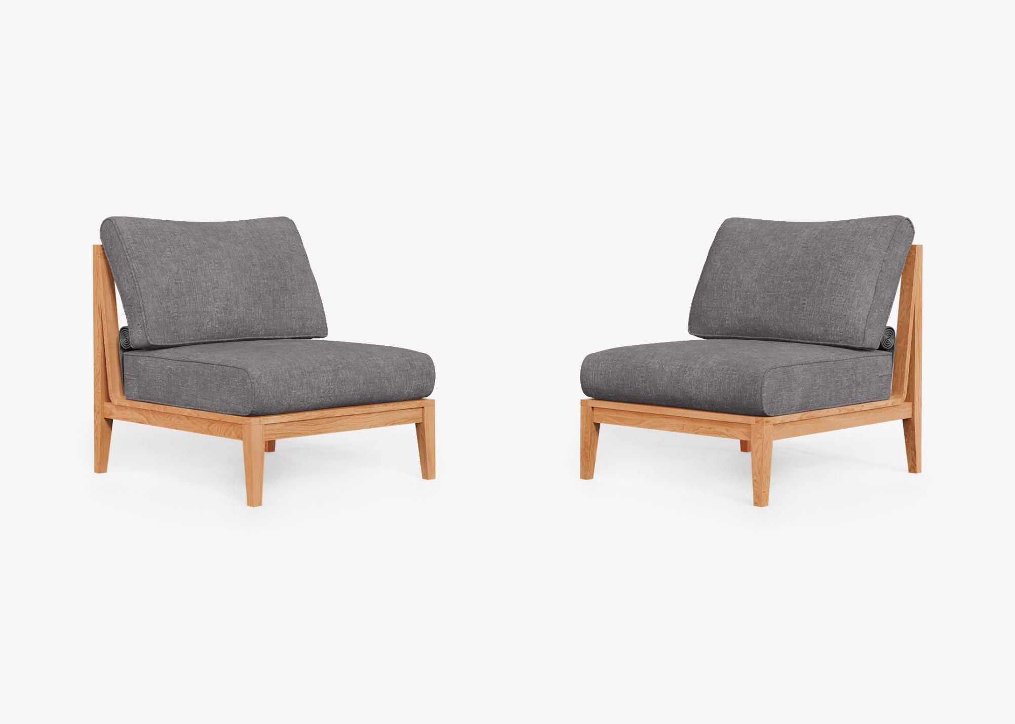 Ensemble de conversation d'extérieur en teck avec chaises sans accoudoirs