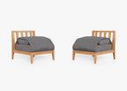 Ensemble de conversation d'extérieur en teck avec chaises sans accoudoirs