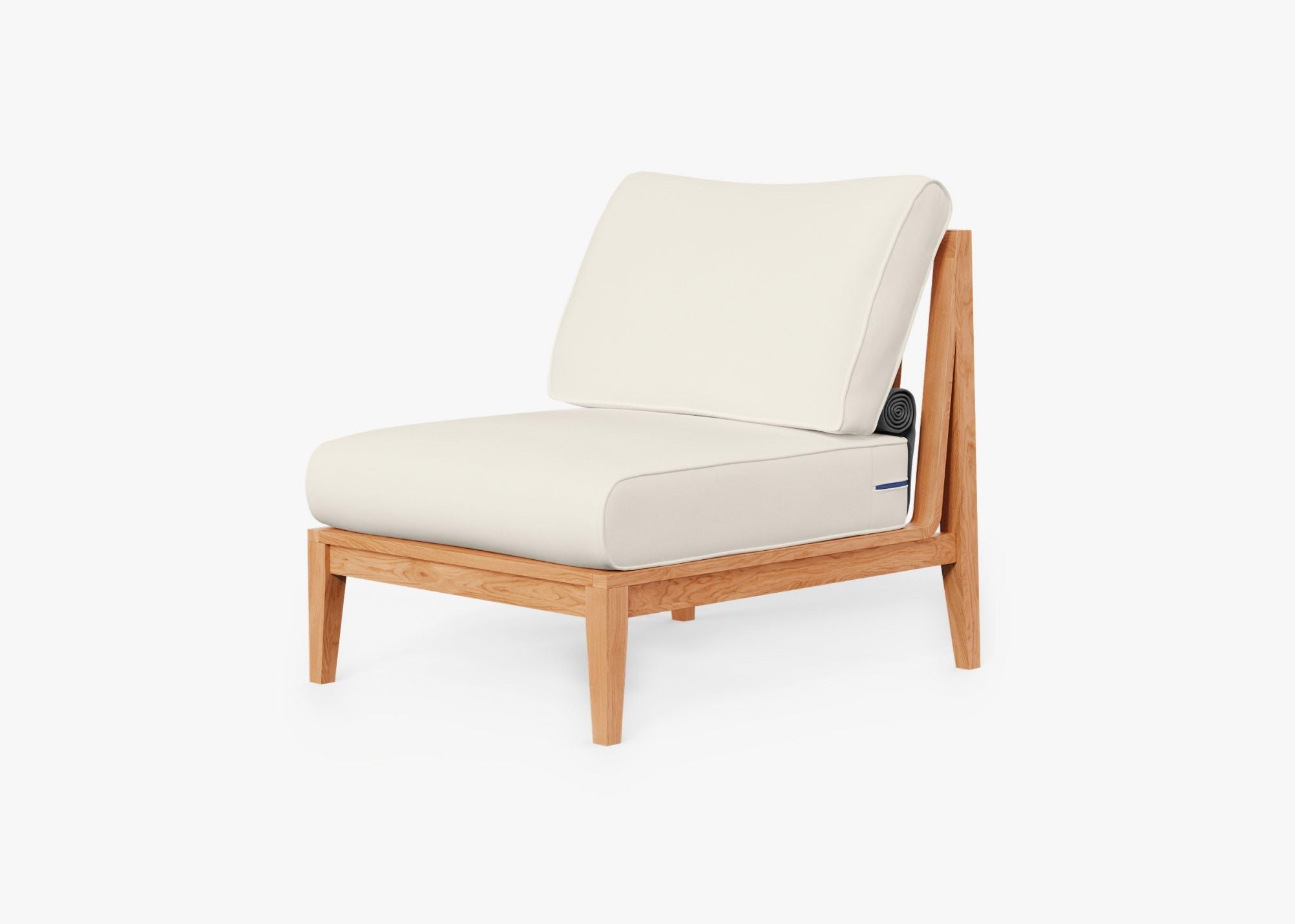 Chaise d'extérieur sans accoudoirs en teck