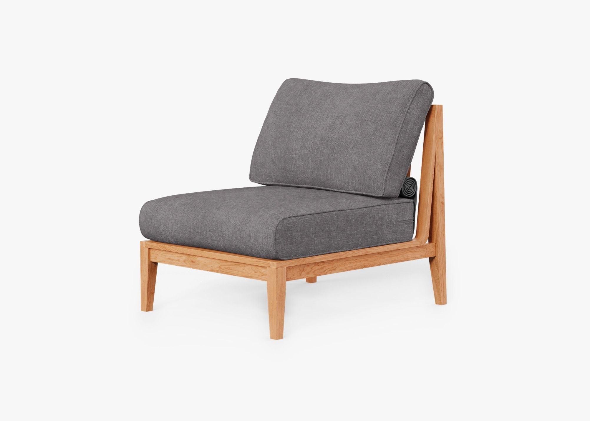 Chaise d'extérieur sans accoudoirs en teck