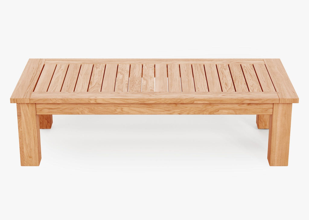 Table basse d'extérieur en teck - Pied carré