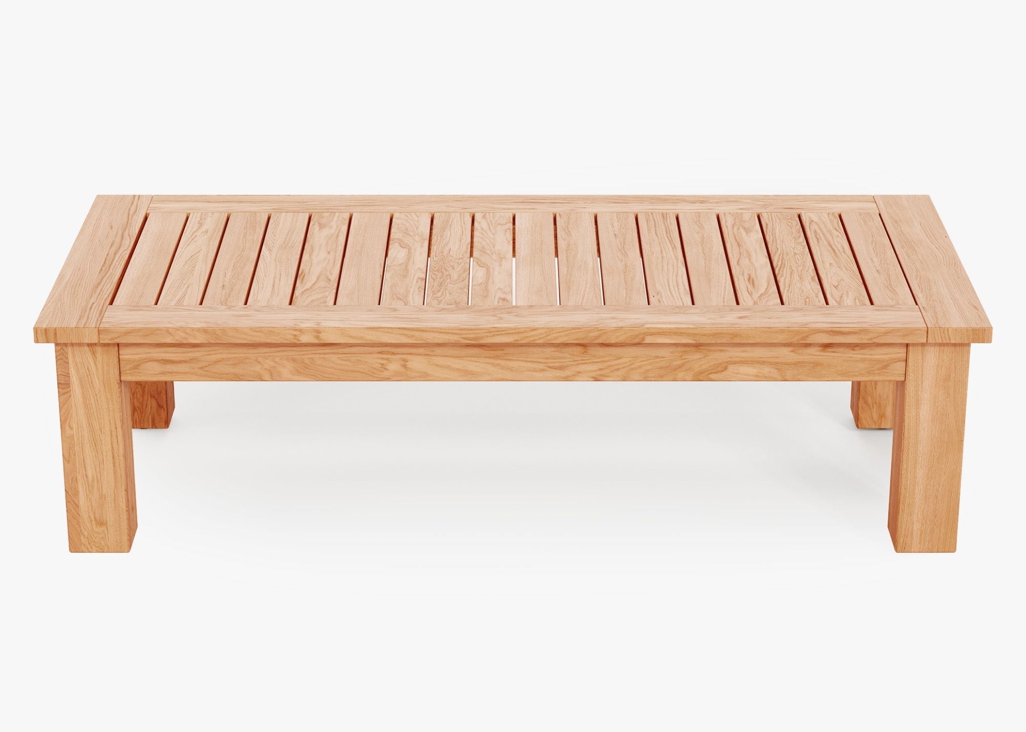 Table basse d'extérieur en teck - Pied carré