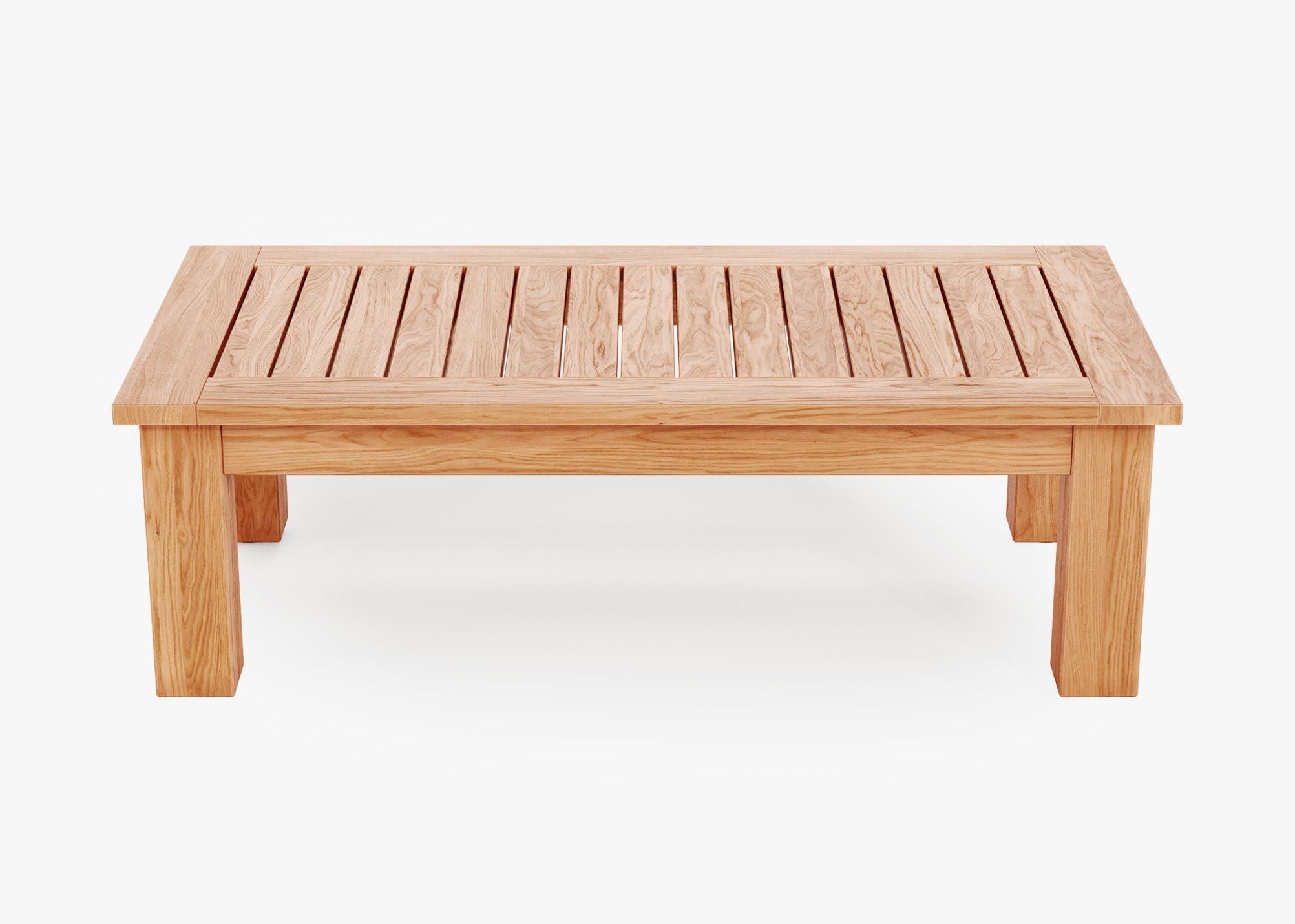 Table basse d'extérieur en teck - Pied carré