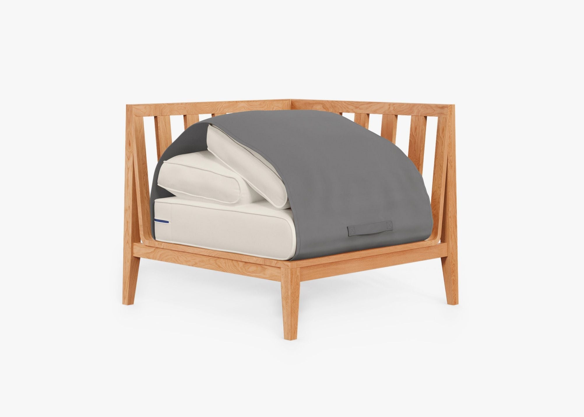 Chaise d'angle d'extérieur en teck - Gauche