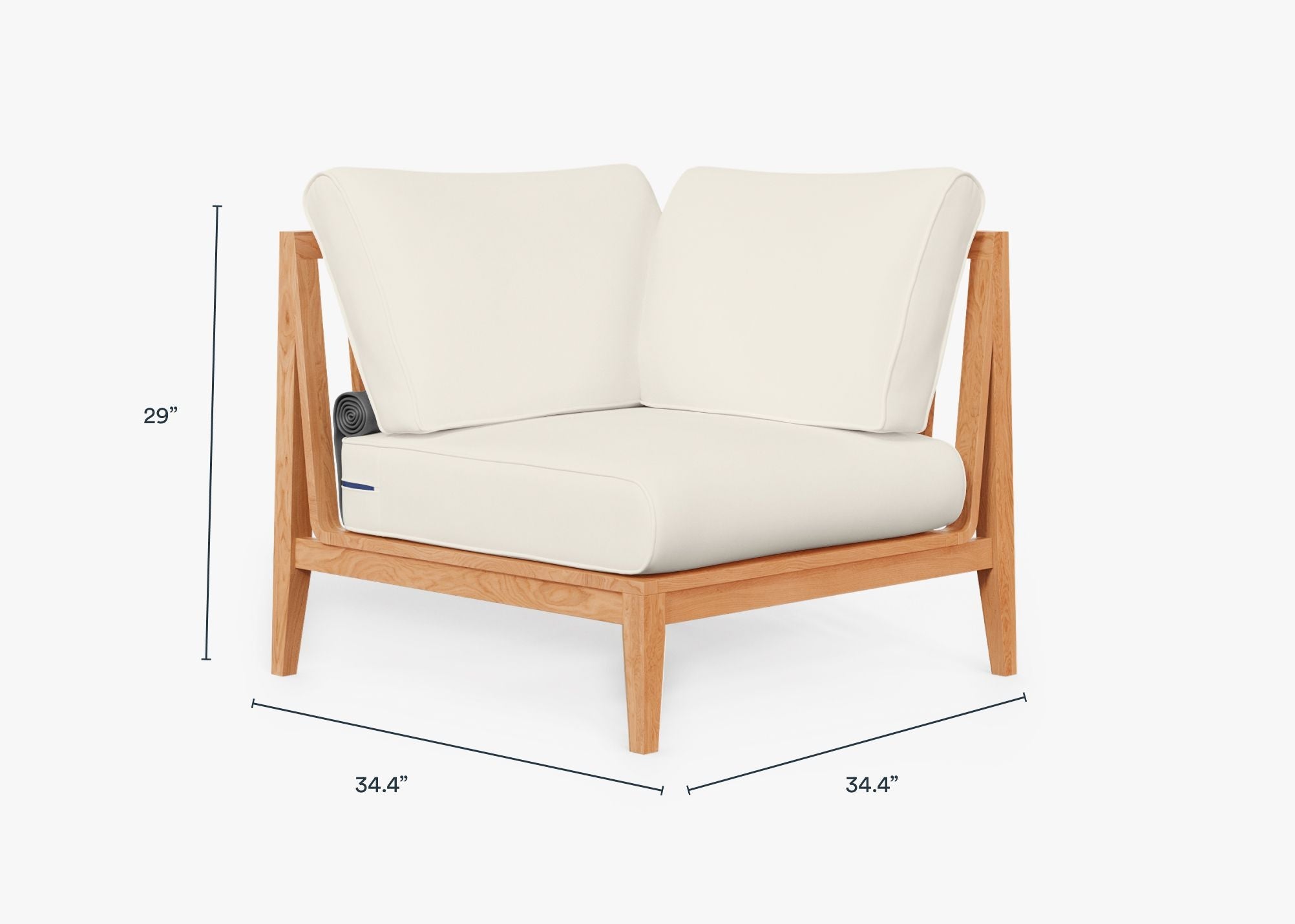 Chaise d'angle d'extérieur en teck - Gauche