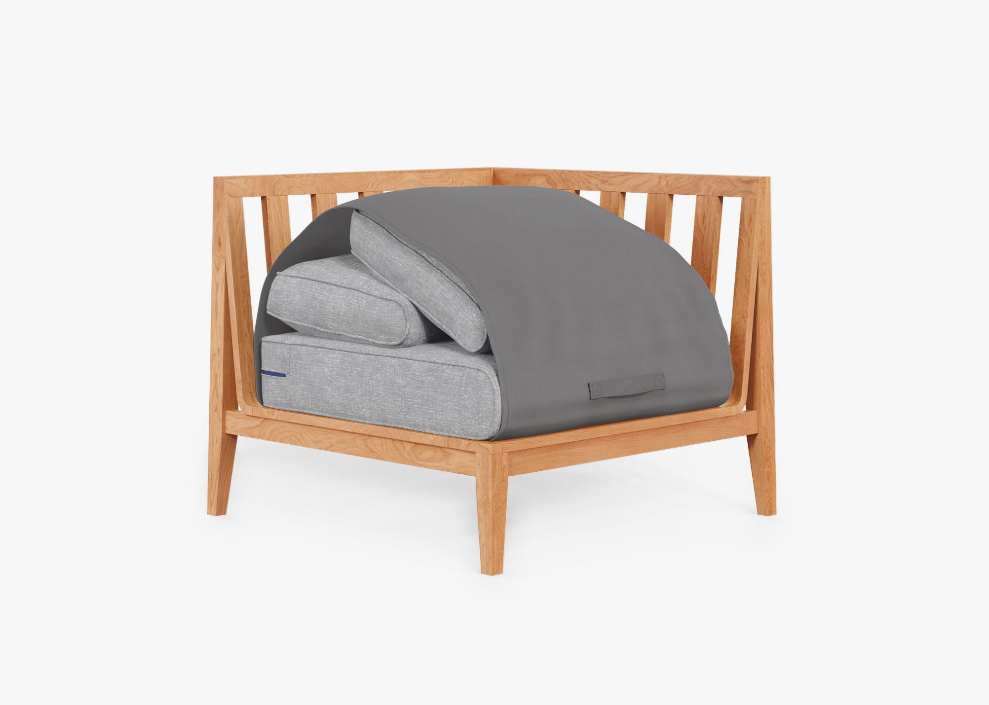 Chaise d'angle d'extérieur en teck - Gauche