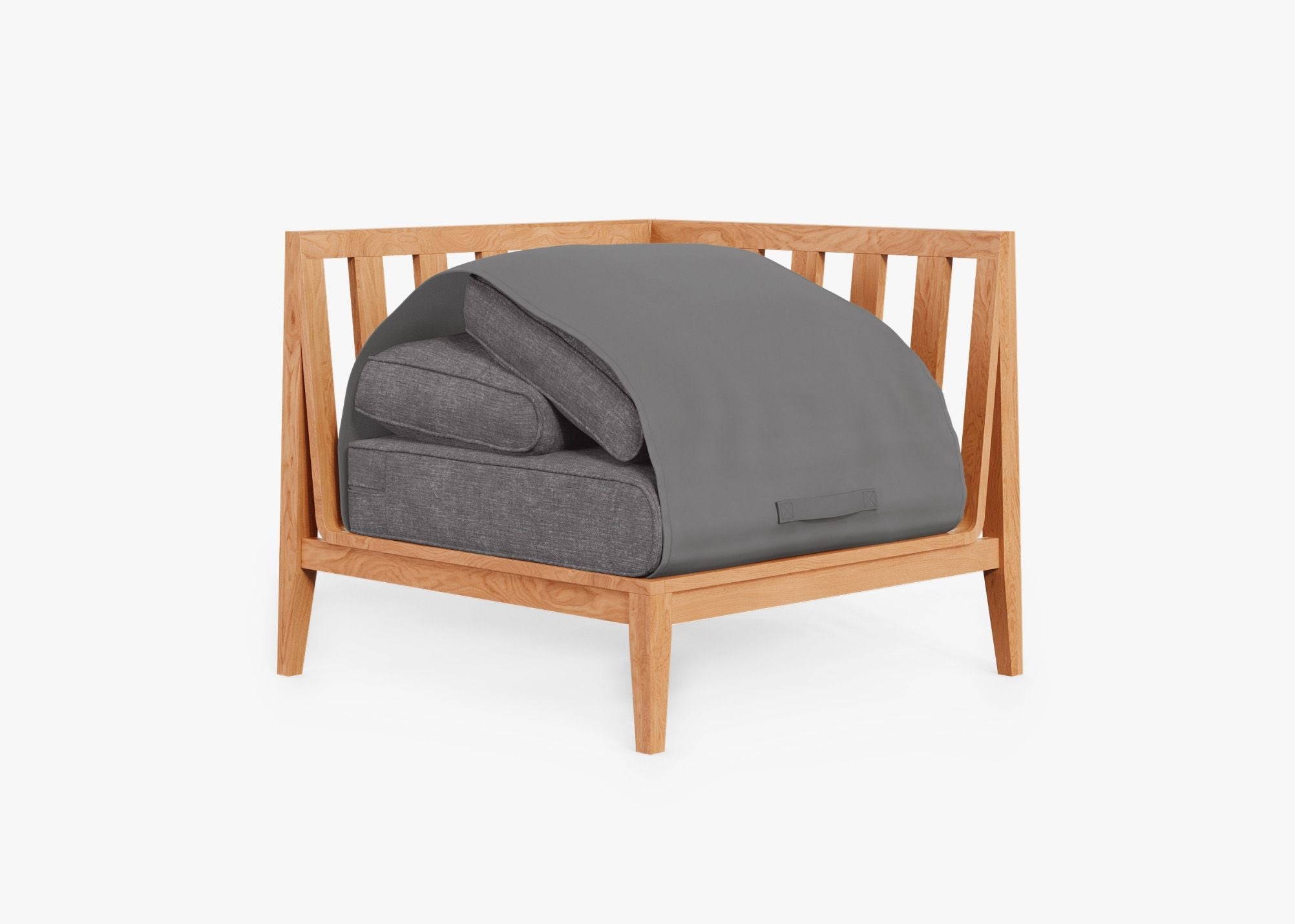 Chaise d'angle d'extérieur en teck - Gauche