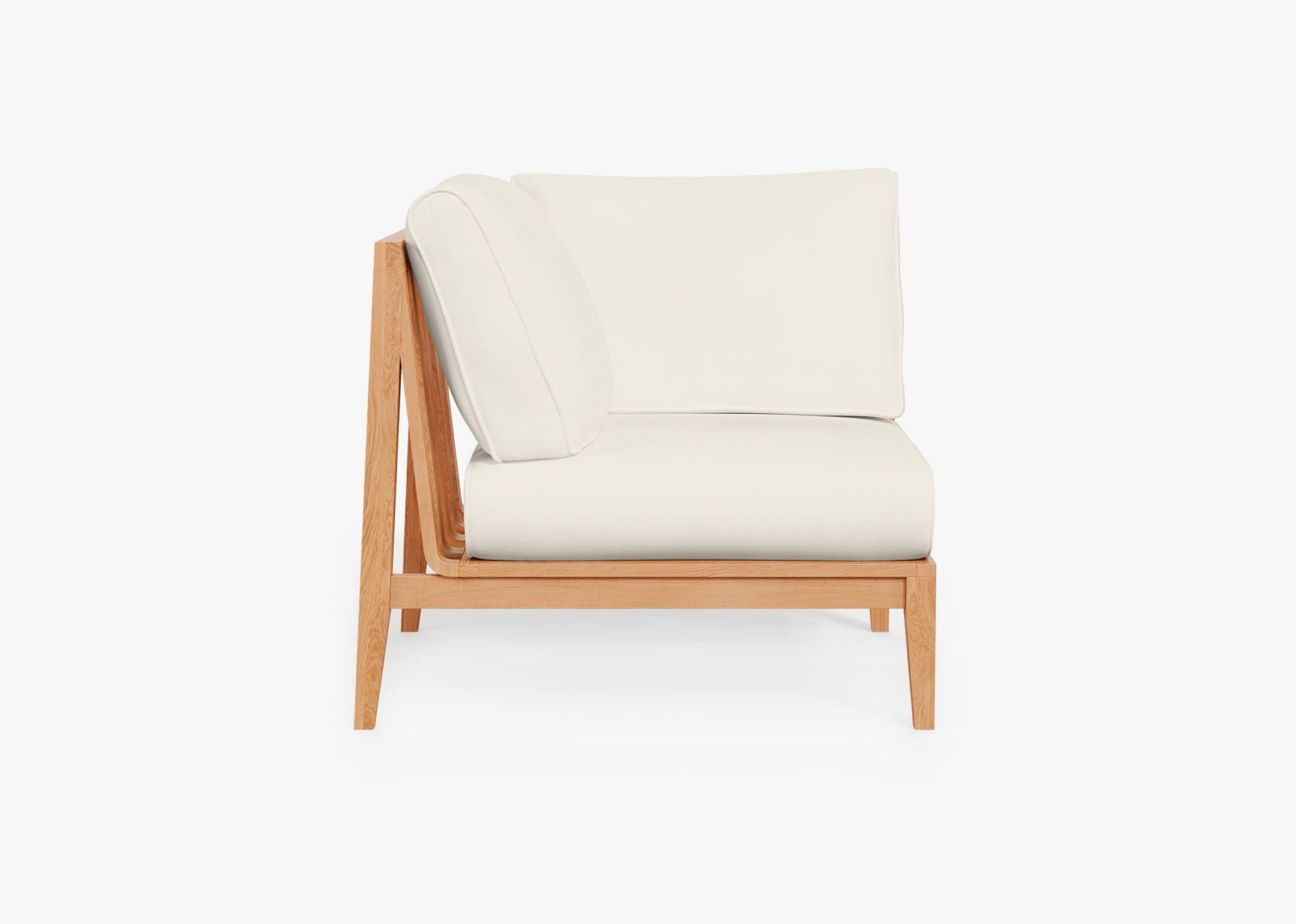 Chaise d'angle d'extérieur en teck - Droite