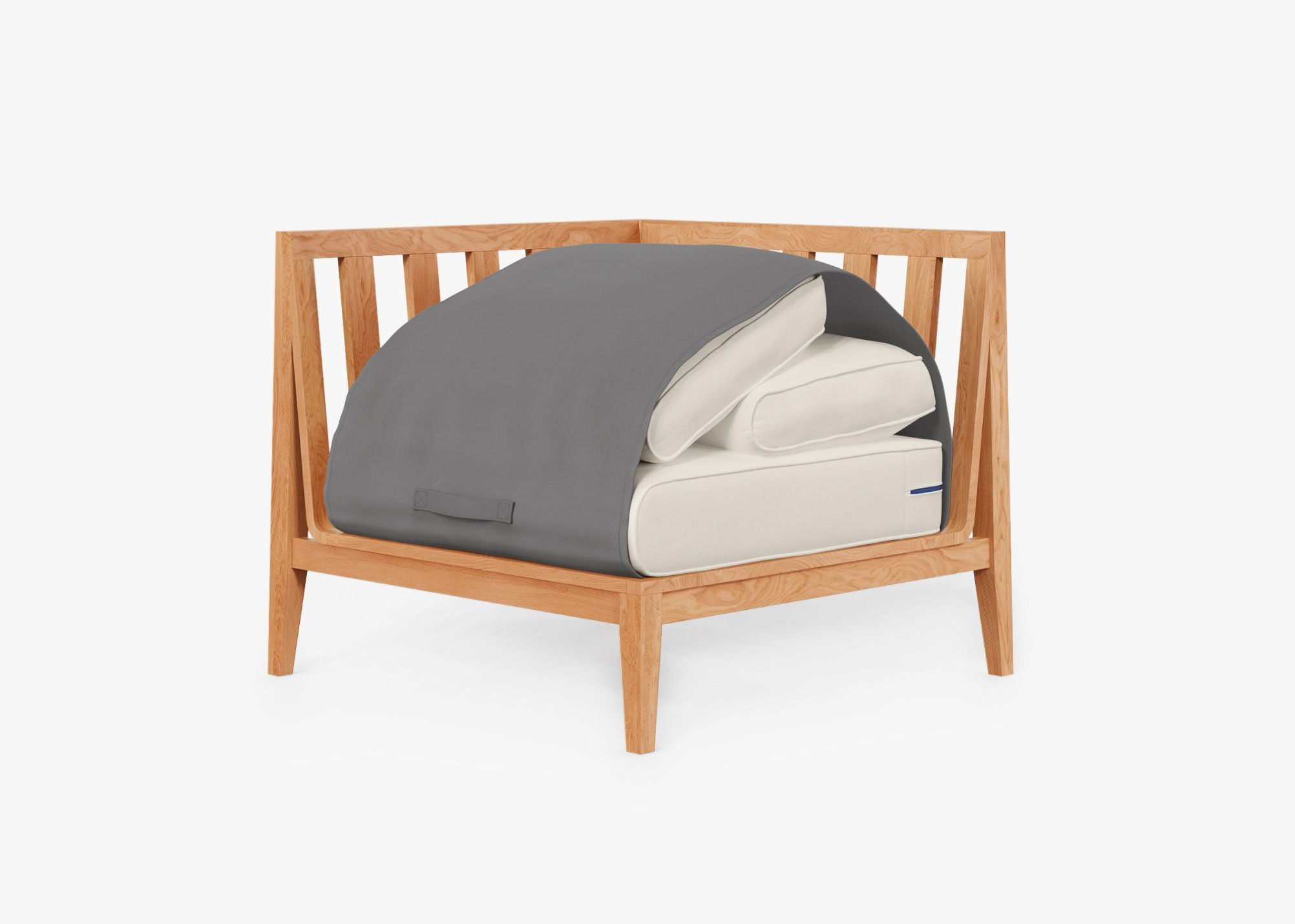 Chaise d'angle d'extérieur en teck - Droite
