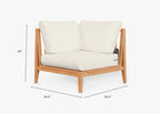 Chaise d'angle d'extérieur en teck - Droite
